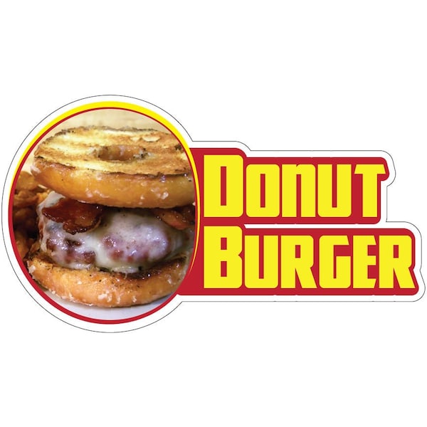 Donut Burger Decal Concession Stand Food Truck Sticker, 24" x 10", D-DC-24 Donut Burger19